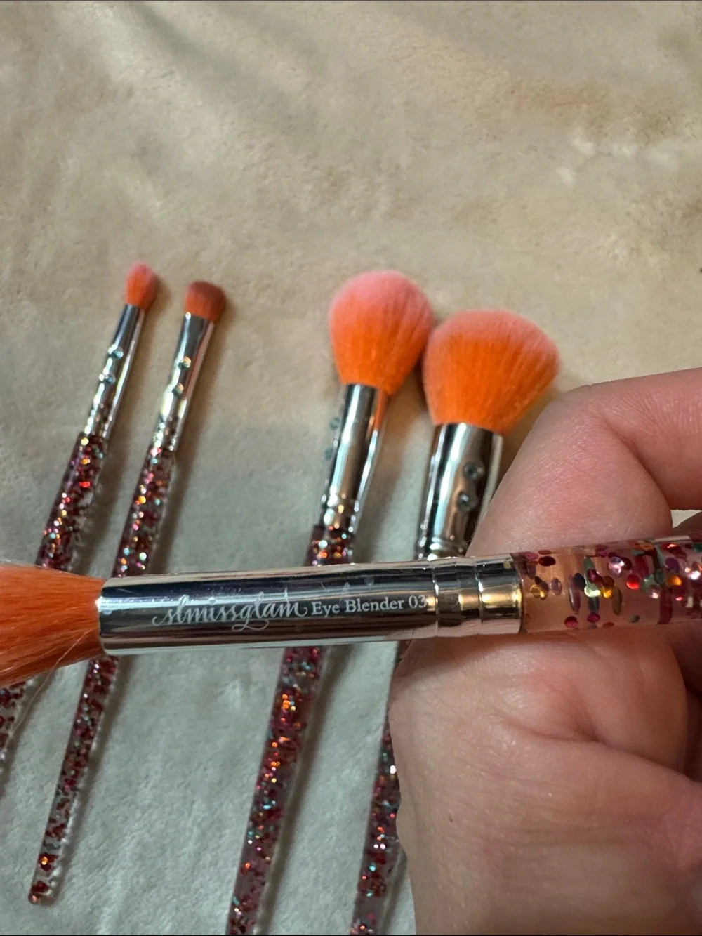 5-Piece Glitter Handle Makeup Brush Set by SLMissglam
